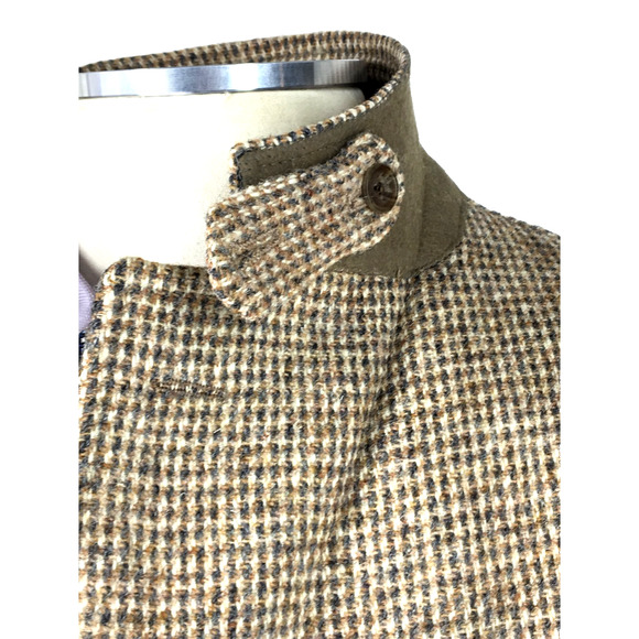 44S Harris Tweed Mens Vintage 3 Button Blazer Sport Coat Jacket Sand Beige Gray - Picture 11 of 13